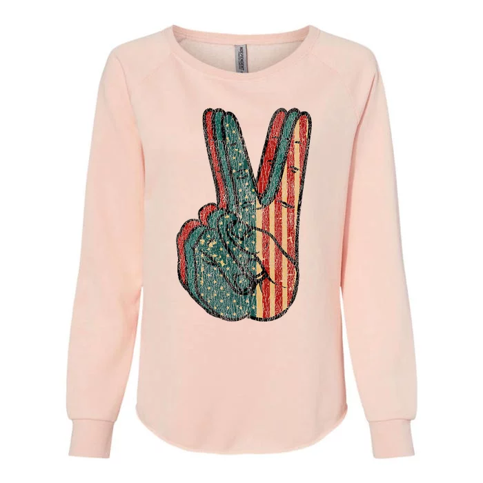 Retro Peace Vintage 60s 70s Hippie Womens California Wash Sweatshirt