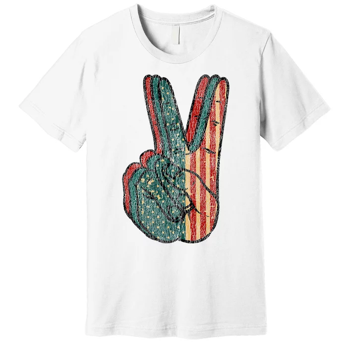 Retro Peace Vintage 60s 70s Hippie Premium T-Shirt