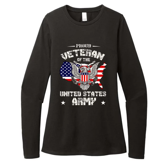 Retro Proud Veteran Of The United States Army Pride Us Flag Womens CVC Long Sleeve Shirt