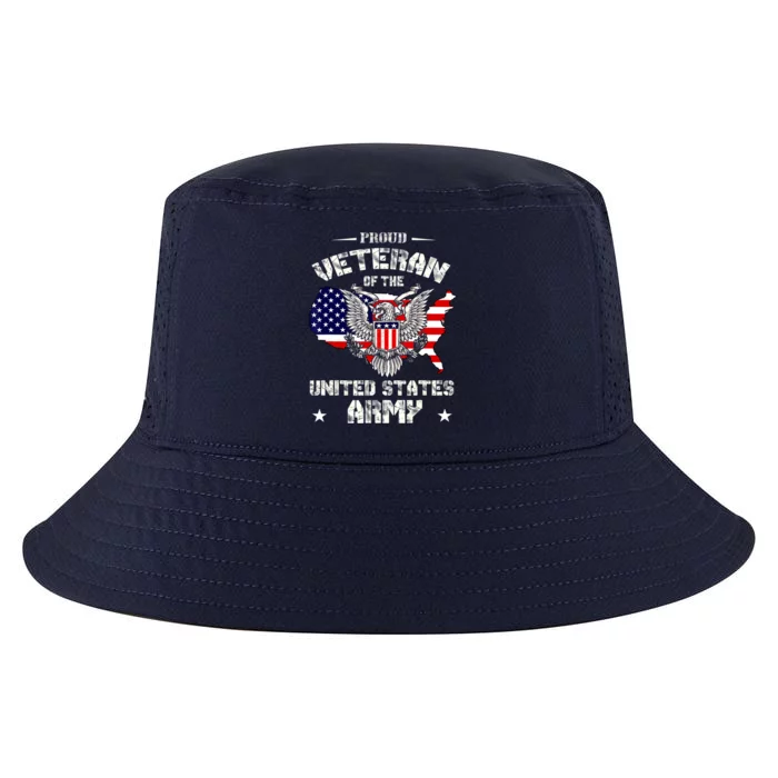 Retro Proud Veteran Of The United States Army Pride Us Flag Cool Comfort Performance Bucket Hat