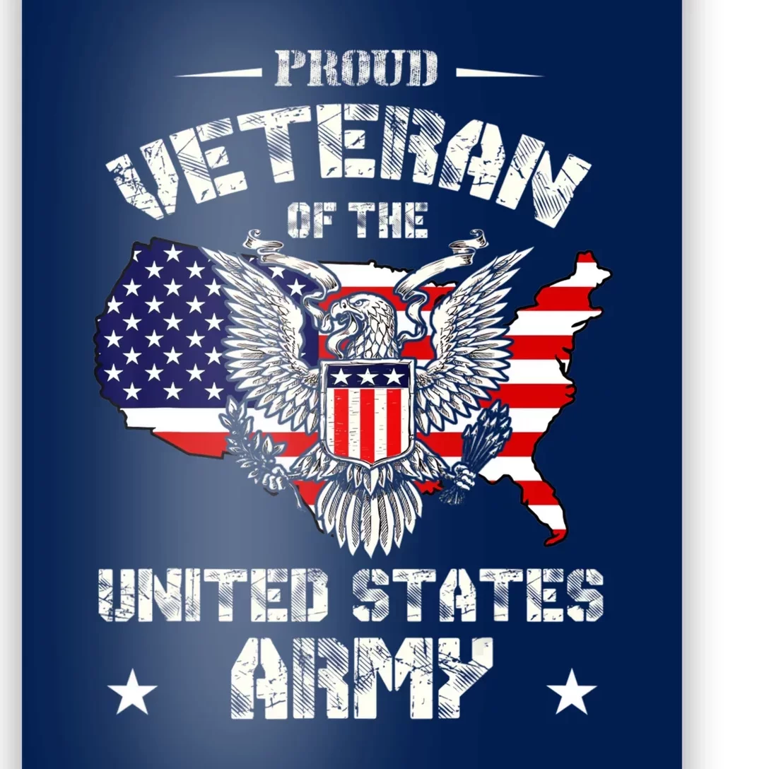 Retro Proud Veteran Of The United States Army Pride Us Flag Poster