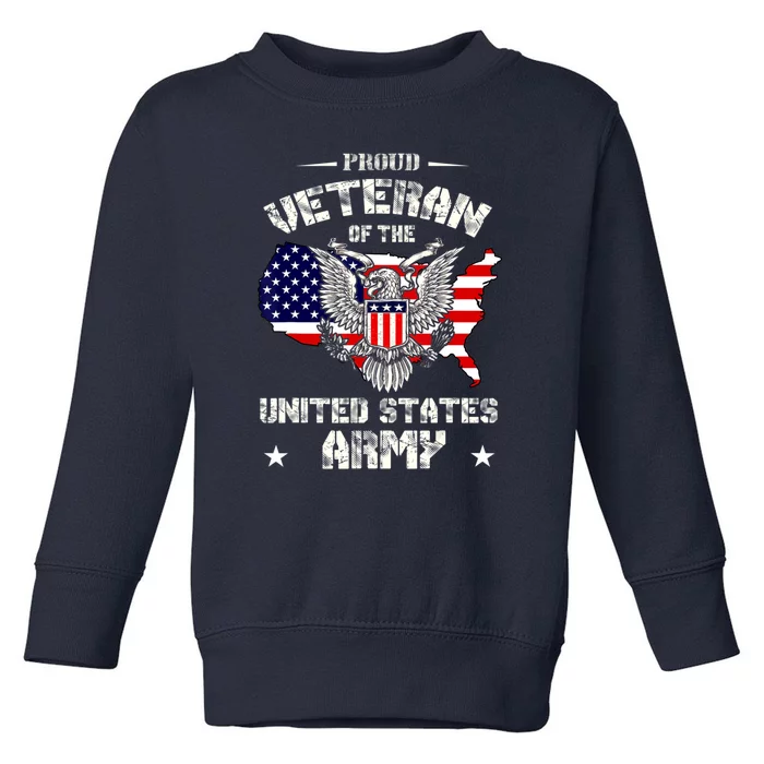 Retro Proud Veteran Of The United States Army Pride Us Flag Toddler Sweatshirt