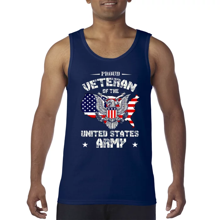 Retro Proud Veteran Of The United States Army Pride Us Flag Tank Top