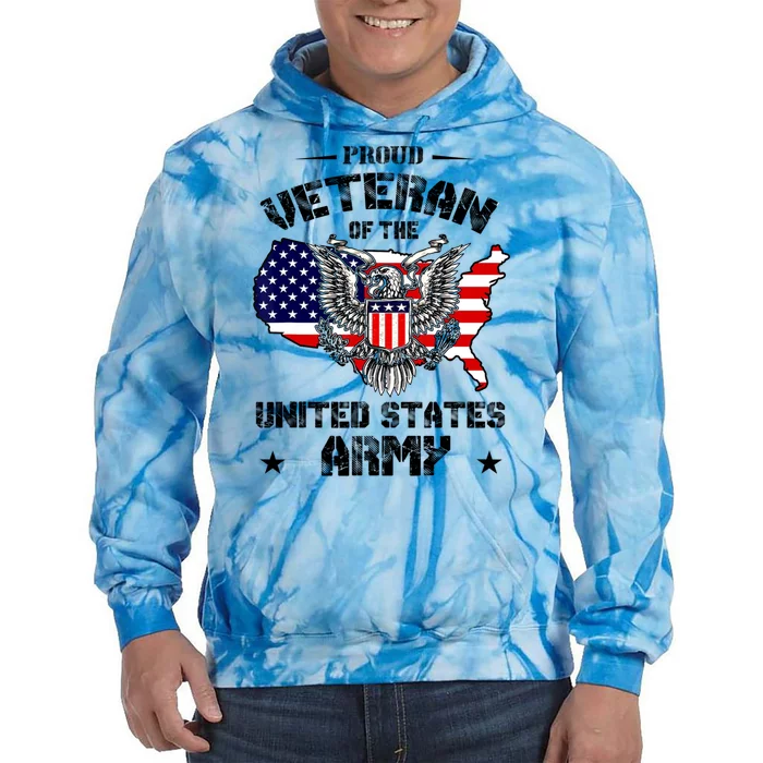 Retro Proud Veteran Of The United States Army Pride Us Flag Tie Dye Hoodie