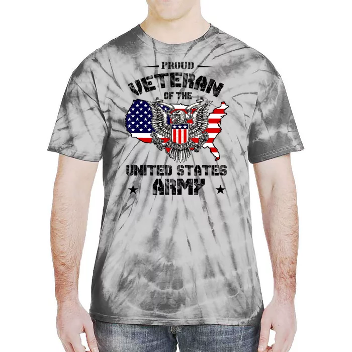 Retro Proud Veteran Of The United States Army Pride Us Flag Tie-Dye T-Shirt