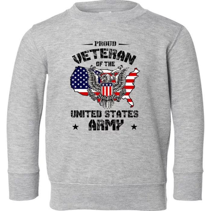 Retro Proud Veteran Of The United States Army Pride Us Flag Toddler Sweatshirt