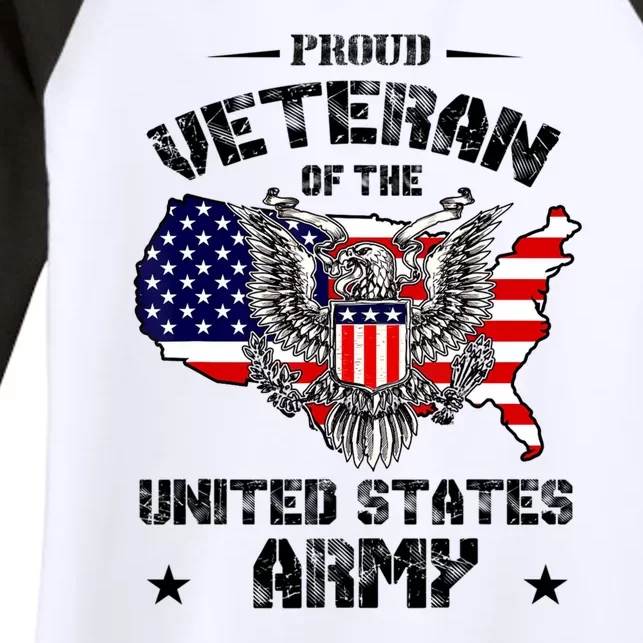 Retro Proud Veteran Of The United States Army Pride Us Flag Women's Tri-Blend 3/4-Sleeve Raglan Shirt