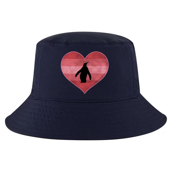 Retro Penguin Valentines Day Heart Love Gift Cool Comfort Performance Bucket Hat