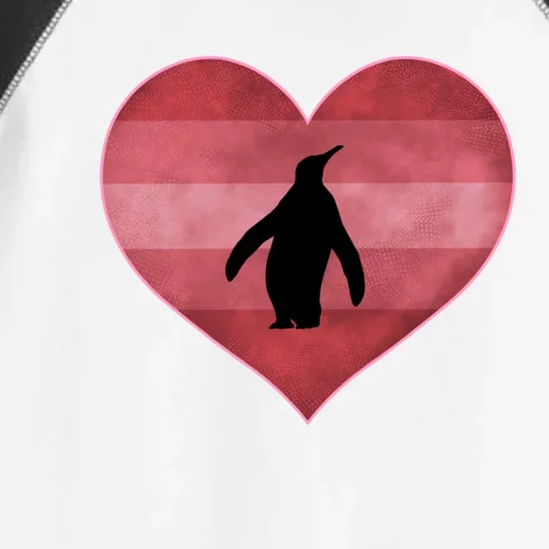 Retro Penguin Valentines Day Heart Love Gift Toddler Fine Jersey T-Shirt