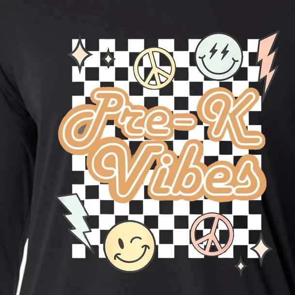 Retro Prek Vibes Teacher Back To School Preschool Cooling Performance Long Sleeve Crew