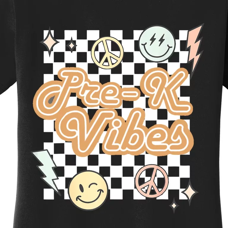 Retro Prek Vibes Teacher Back To School Preschool Women's T-Shirt