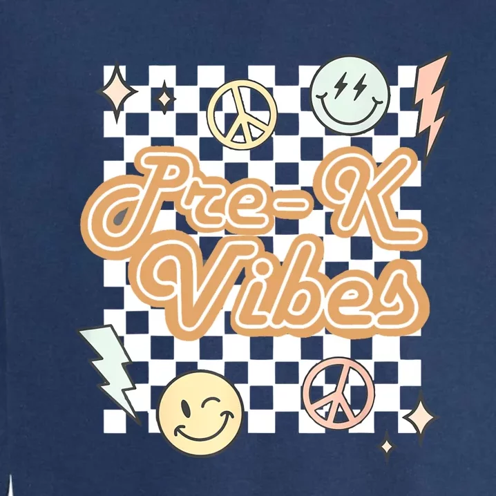 Retro Prek Vibes Teacher Back To School Preschool Garment-Dyed Sweatshirt