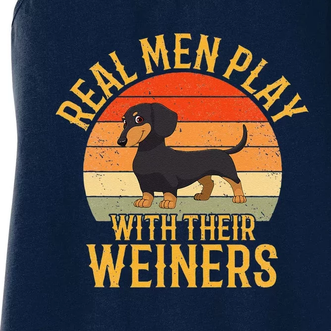 Real Play With Their Weiners Funny Dachshund Dog Women's Racerback Tank