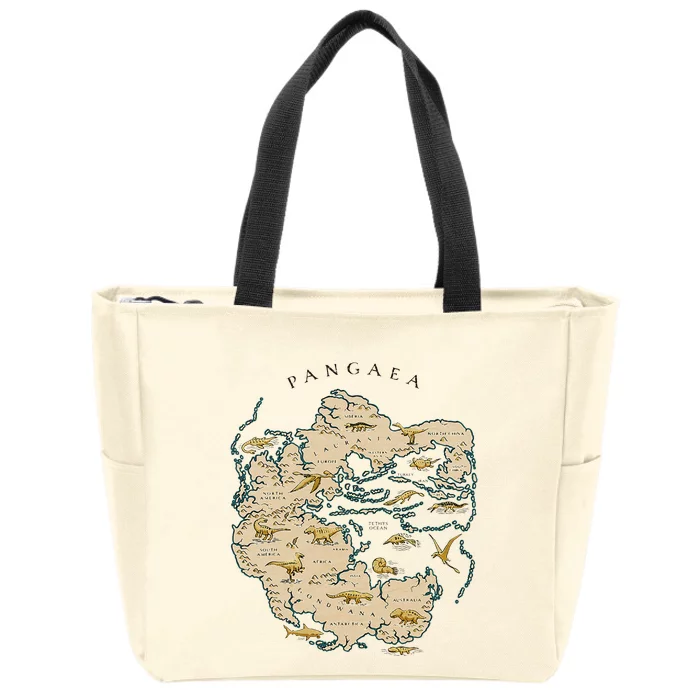 Reunite Pangaea World Map History Geology Earth Geologist Zip Tote Bag