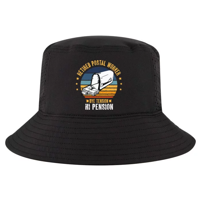 Retired Postal Worker Bye Tension Hi Pension Mailman Cool Comfort Performance Bucket Hat