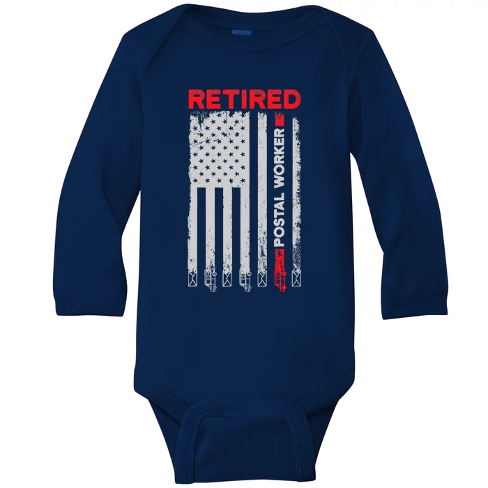 Retired Postal Worker Achieved Mailman Retirement Baby Long Sleeve Bodysuit