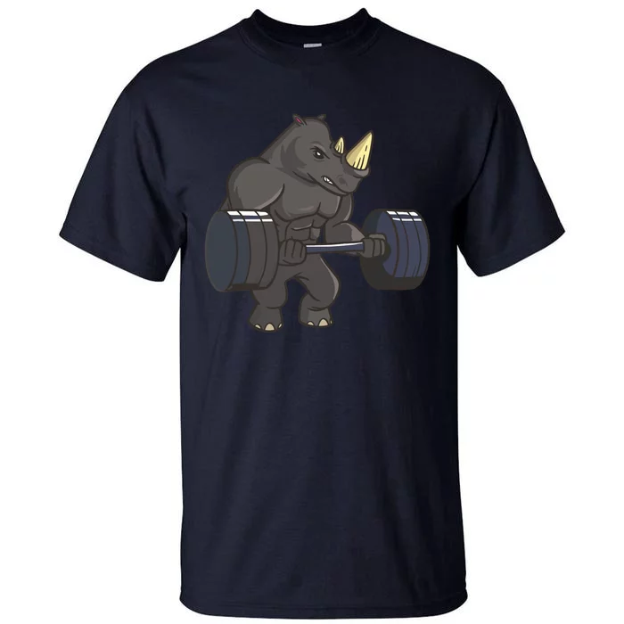 Rhinoceros Powerlifting Weightlifting Gym Rhino Lovers Gift Tall T-Shirt