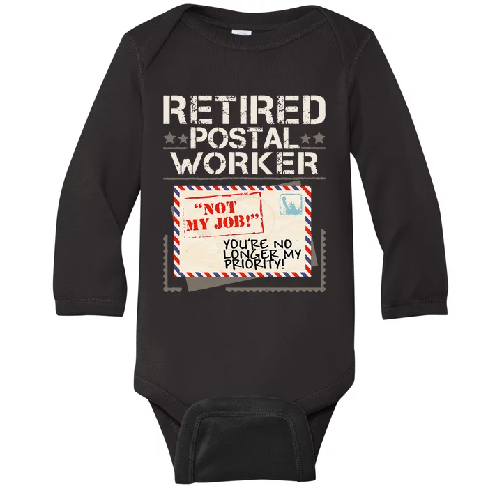 Retired Postal Worker Mailman Postman Mail Carrier Baby Long Sleeve Bodysuit