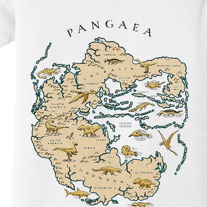 Reunite Pangaea World Map History Geology Earth Geologist Baby Bodysuit