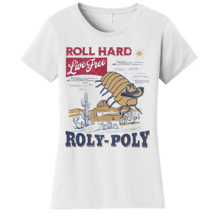 Roly Poly Western Rodeo Cowboy Dung Beetle Retro Women's T-Shirt