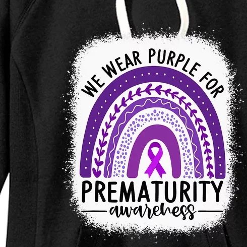 Rainbow Preemie - We Wear Purple for Prematurity Awareness Women's Fleece Hoodie