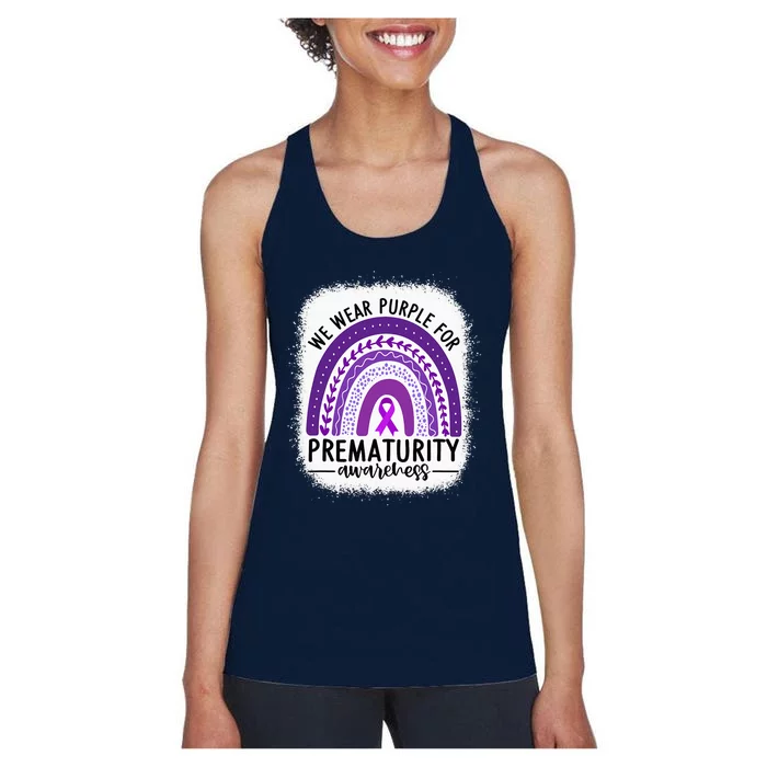 Rainbow Preemie - We Wear Purple for Prematurity Awareness Women's Racerback Tank