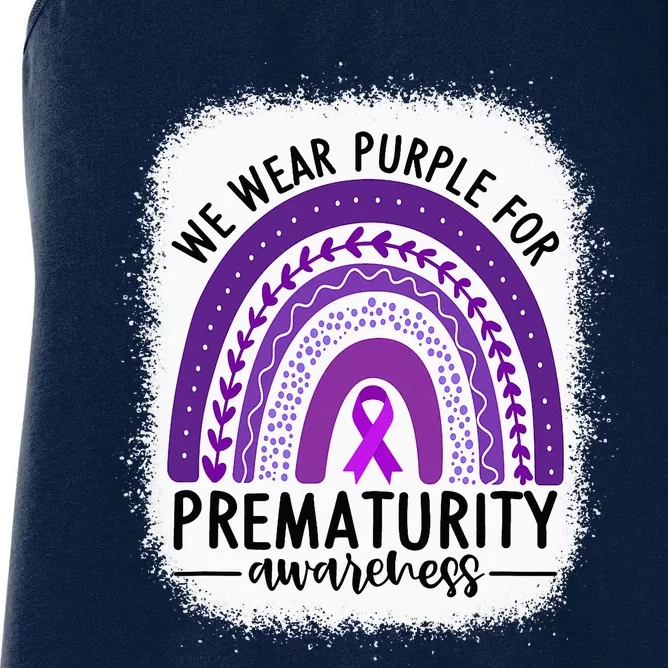 Rainbow Preemie - We Wear Purple for Prematurity Awareness Women's Racerback Tank