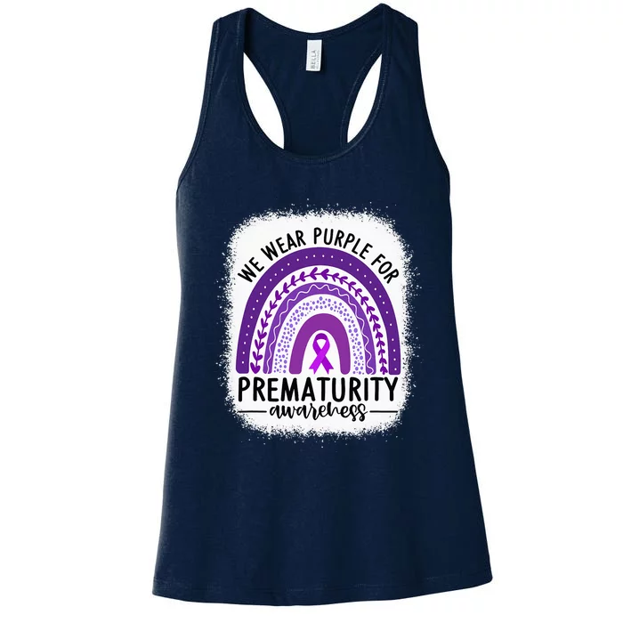 Rainbow Preemie - We Wear Purple for Prematurity Awareness Women's Racerback Tank