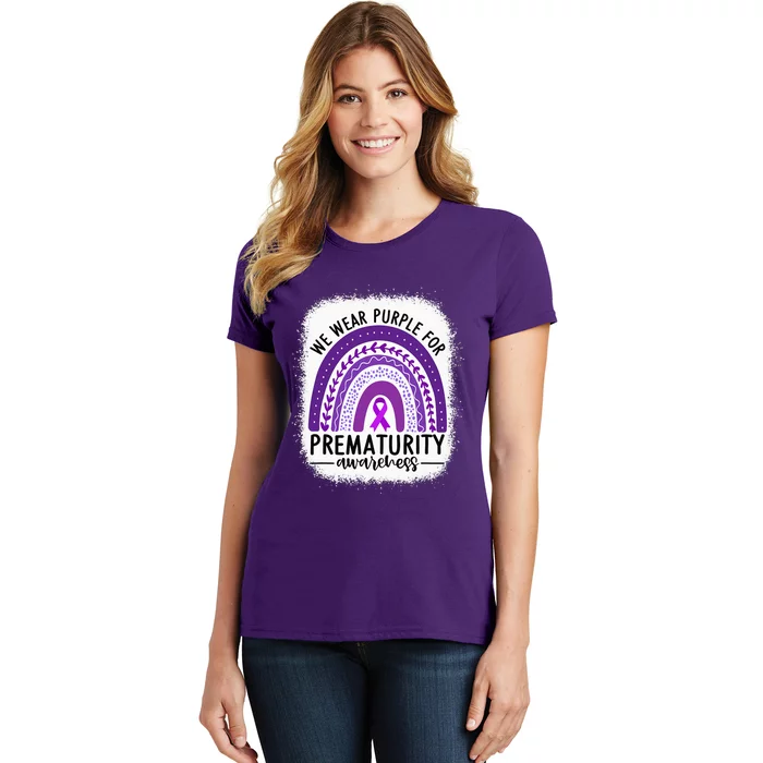 Rainbow Preemie - We Wear Purple for Prematurity Awareness Women's T-Shirt