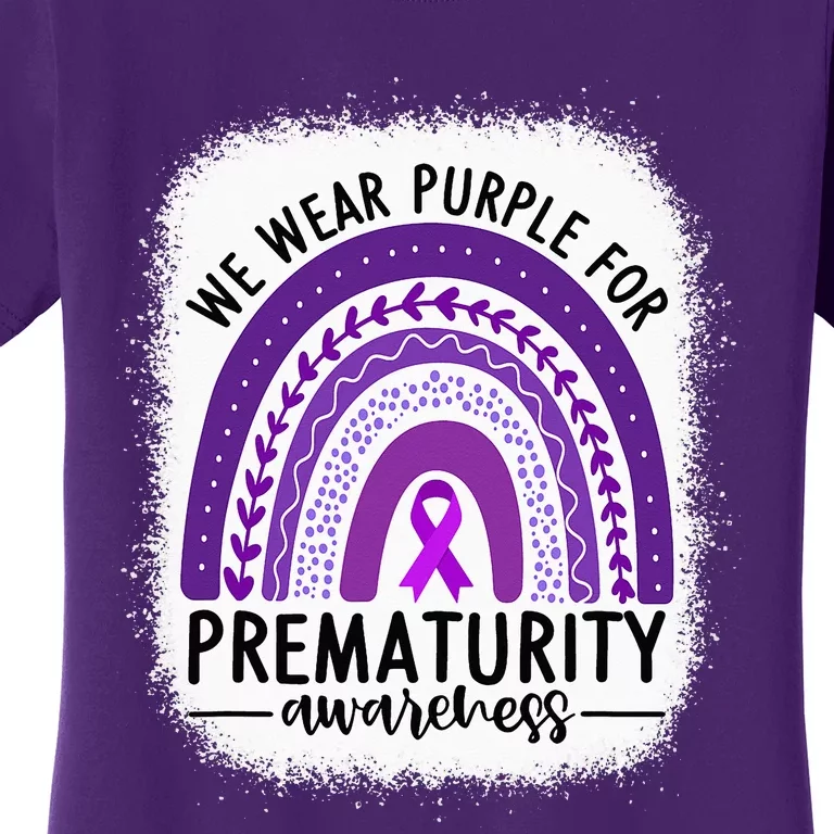 Rainbow Preemie - We Wear Purple for Prematurity Awareness Women's T-Shirt