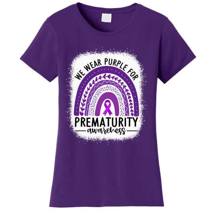 Rainbow Preemie - We Wear Purple for Prematurity Awareness Women's T-Shirt