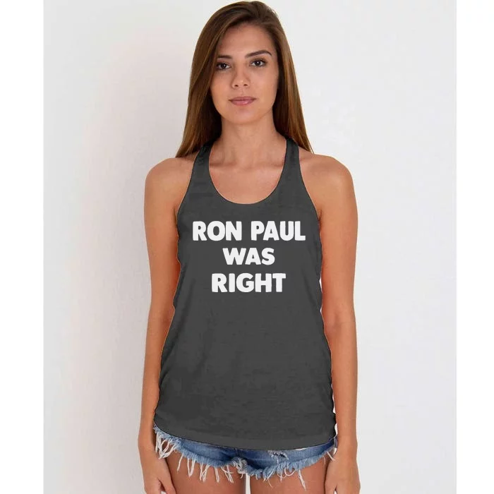 Ron Paul Was Right Women's Knotted Racerback Tank