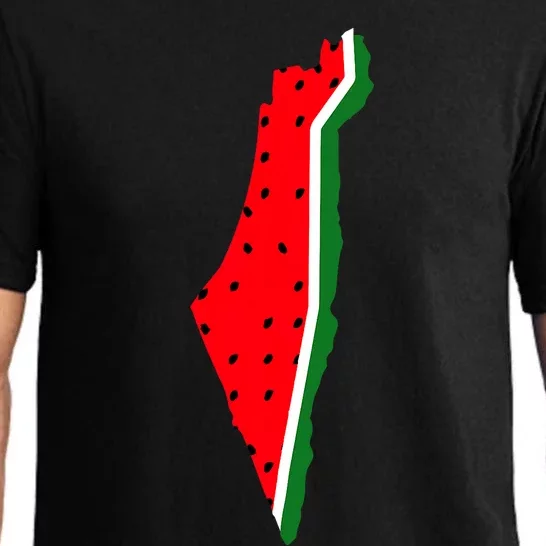 Real Palestine Watermelon Map Pajama Set