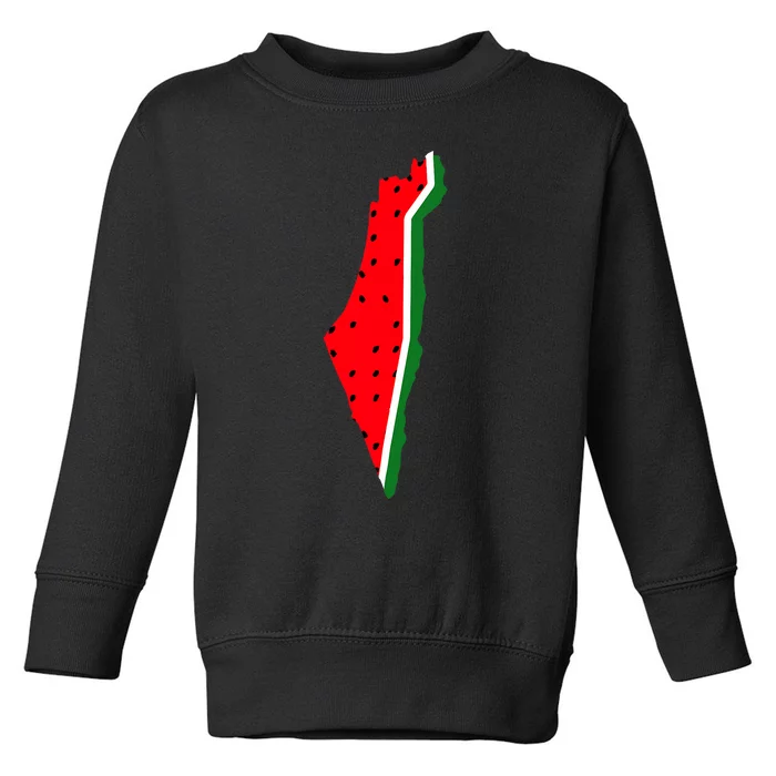 Real Palestine Watermelon Map Toddler Sweatshirt