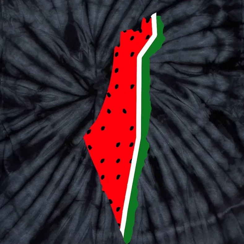 Real Palestine Watermelon Map Tie-Dye T-Shirt