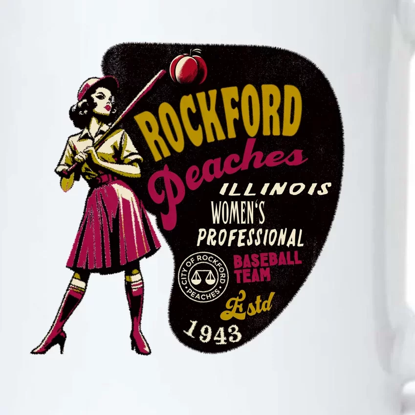 Rockford Peaches Women Professional Baseball Team Black Color Changing Mug