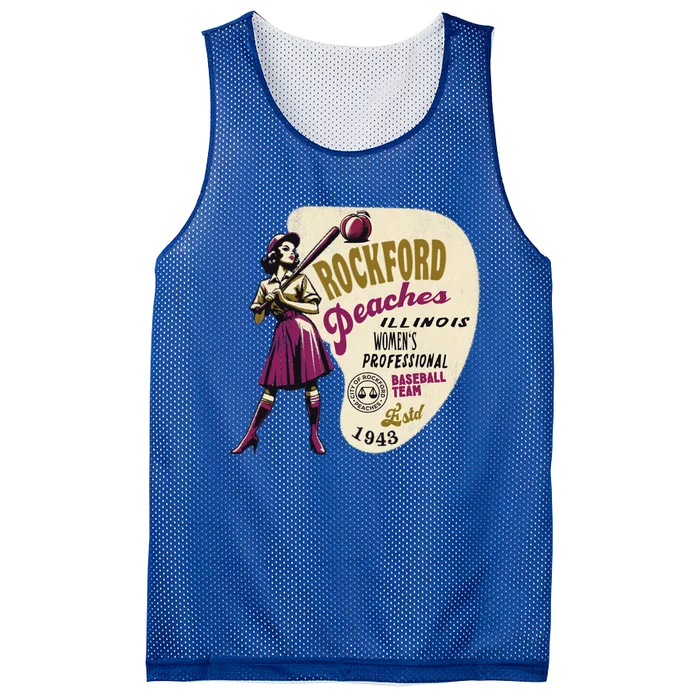 Rockford Peaches Women Professional Baseball Team Mesh Reversible Basketball Jersey Tank