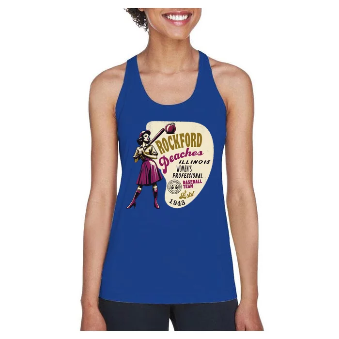 Rockford Peaches Women Professional Baseball Team Women's Racerback Tank