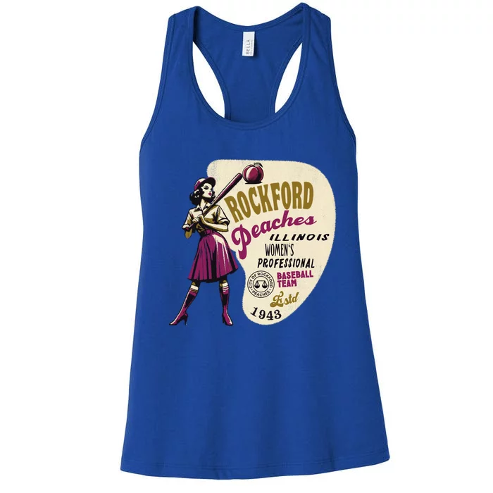 Rockford Peaches Women Professional Baseball Team Women's Racerback Tank