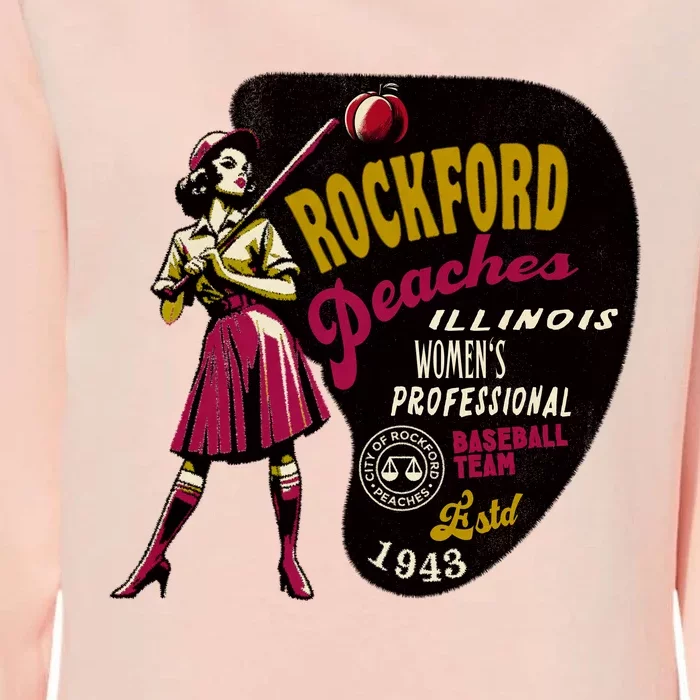 Rockford Peaches Women Professional Baseball Team Womens California Wash Sweatshirt