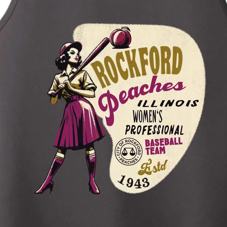 Rockford Peaches Women Professional Baseball Team Performance Tank