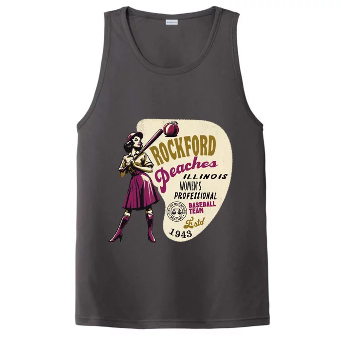 Rockford Peaches Women Professional Baseball Team Performance Tank