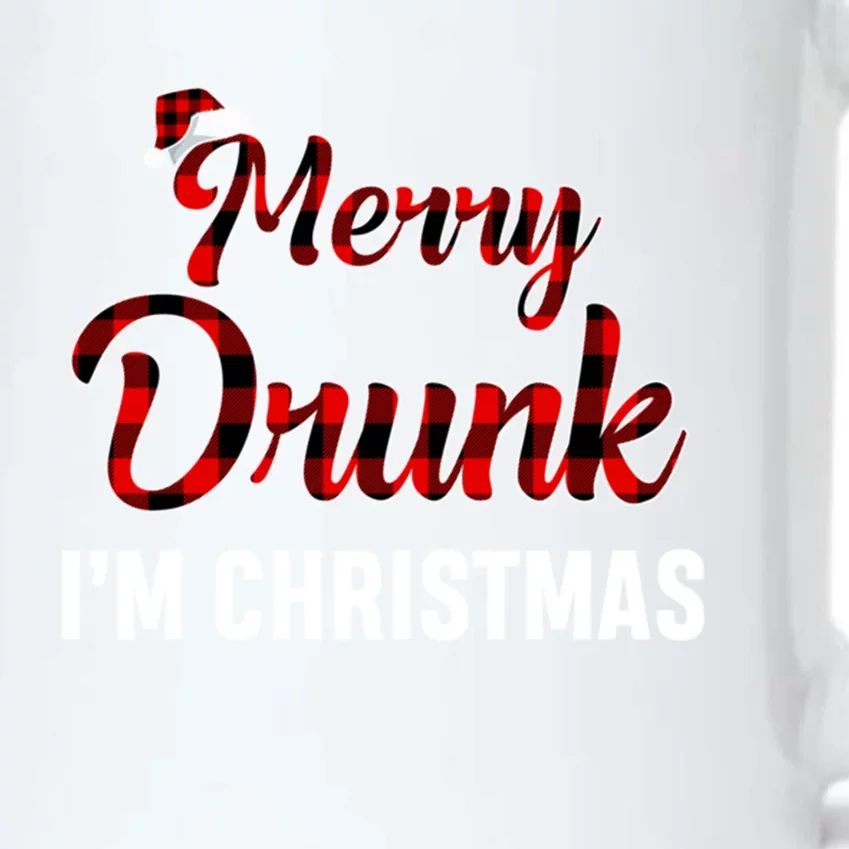 Red Plaid Xmas Ing Wine Merry Drunk IM Christmas Cool Gift Black Color Changing Mug