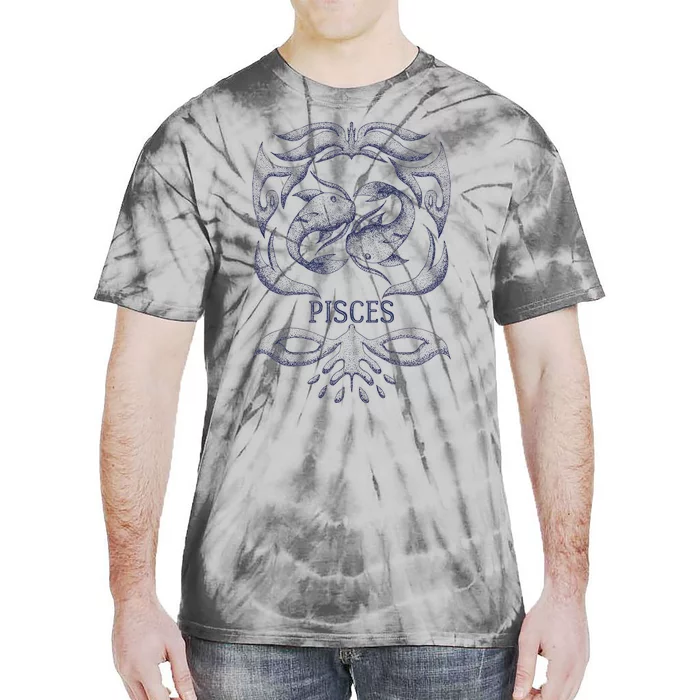 Retro Pisces Zodiac Birthday Gift Vintage Pisces Sign Tie-Dye T-Shirt