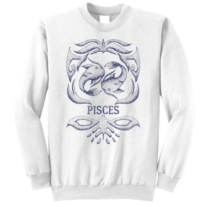 Retro Pisces Zodiac Birthday Gift Vintage Pisces Sign Sweatshirt