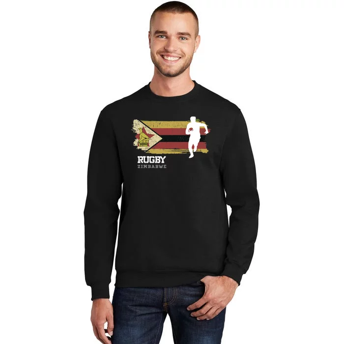 Rugby Player Zimbabwe Flag Sports Ball Rugby Sweatshirt