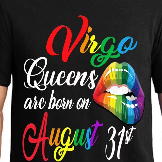 Rainbow Queens Are Born On August 31st Virgo Birthday Cute Gift Pajama Set