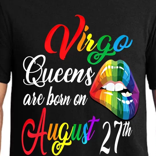 Rainbow Queens Are Born On August 27th Virgo Birthday Gift Pajama Set