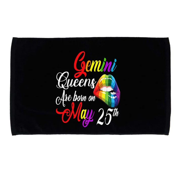 Rainbow Queens Are Born On May 25th Gemini Birthday Microfiber Hand Towel