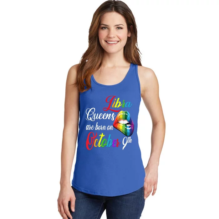 Rainbow Queens Are Born On October 9th Libra Birthday Gift Ladies Essential Tank